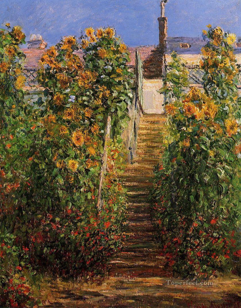 ヴェトゥイユ・クロード・モネの階段油絵